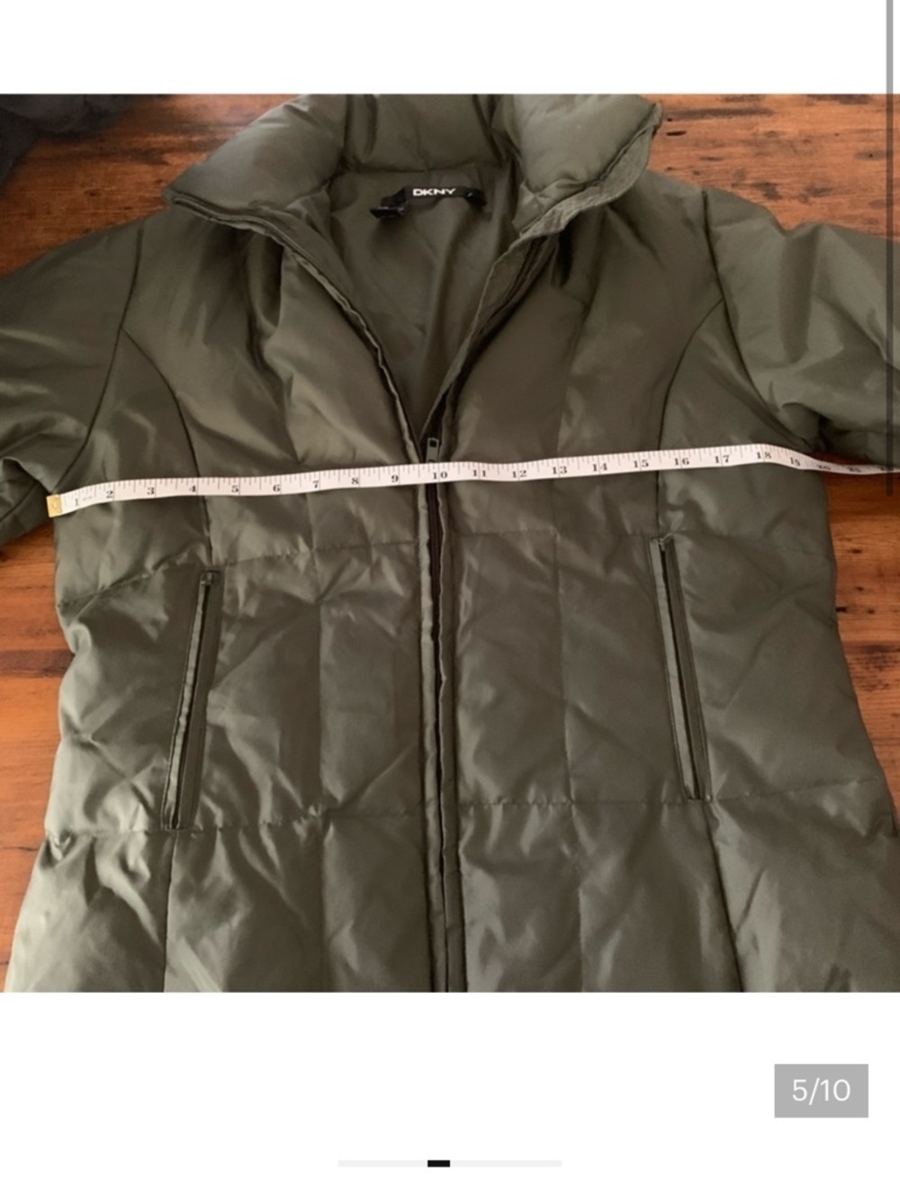 DKNY Duck Down Puffer Jacket Olive Green Stand Collar Full Zip Size M
Coat - Picture 6 of 8
